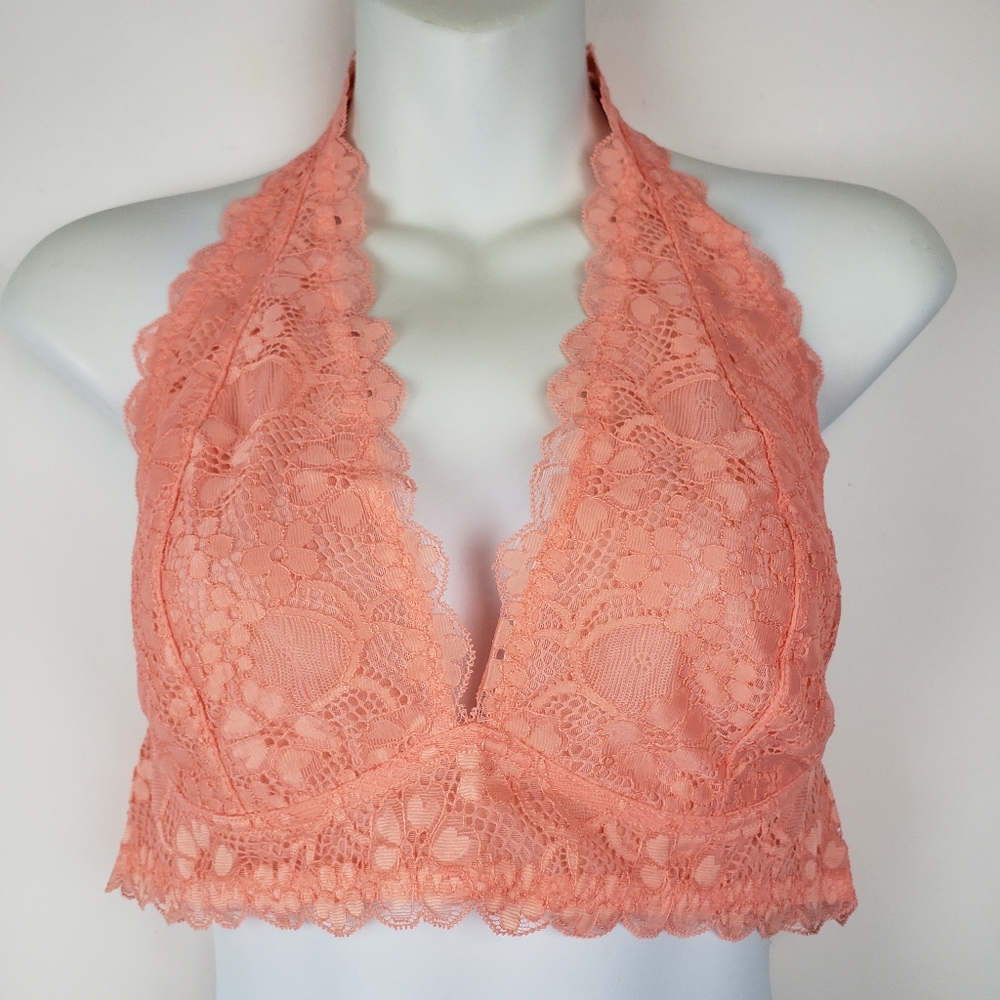Free People intimately galloon lace halter top bra